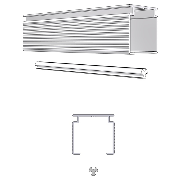 CHANNEL WITH TILT ROD SLIMLINE 5M LENGTHS