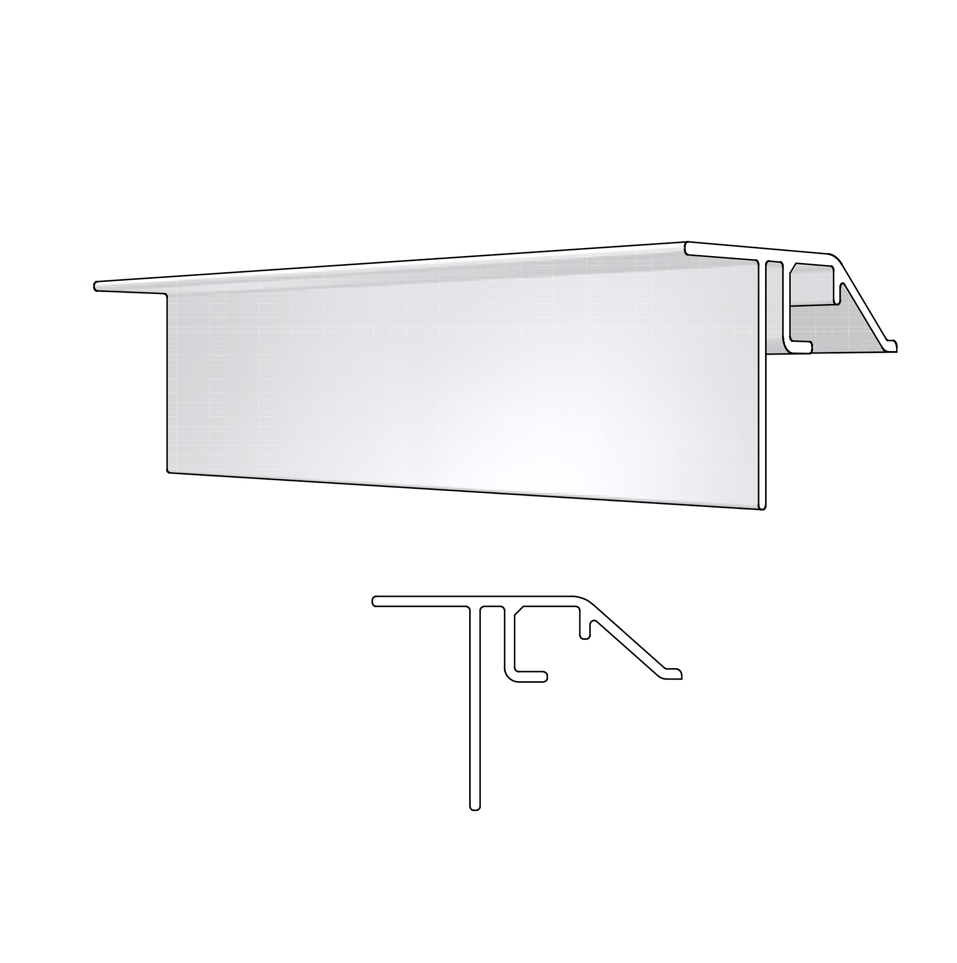 PVC RAIL COVER 20MM 40 X 2.5M Louvolite