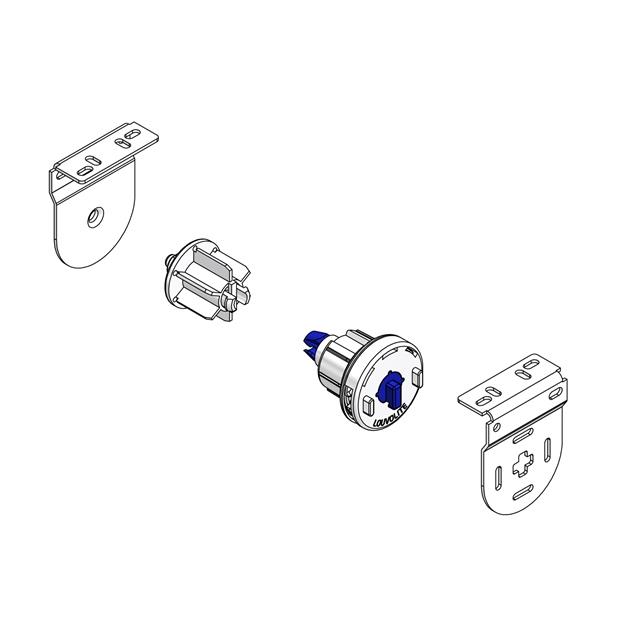 SYSTEM 32 SIDE CONTROL SLIDE LOCK END SET MEDIUM BLUE PIN METAL BRACKETS