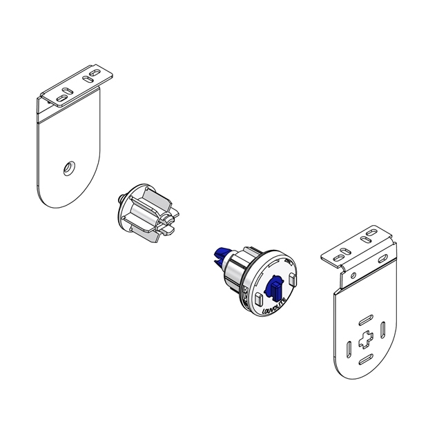 SYSTEM 32 SIDE CONTROL SLIDE LOCK END SET MEDIUM BLUE PIN EXTENDED METAL BRACKETS