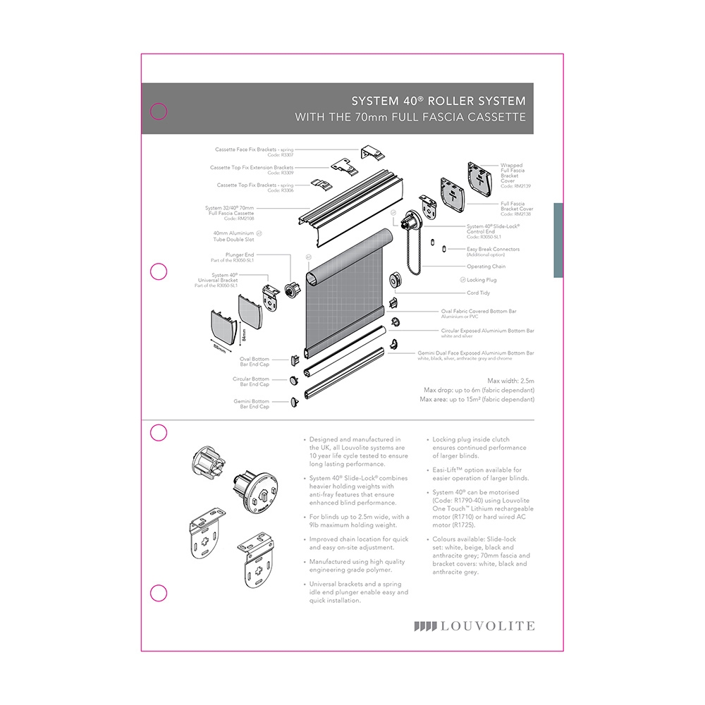 TECHNICAL SPECIFICATION - SYSTEM 40 70MM FULL FASCIA