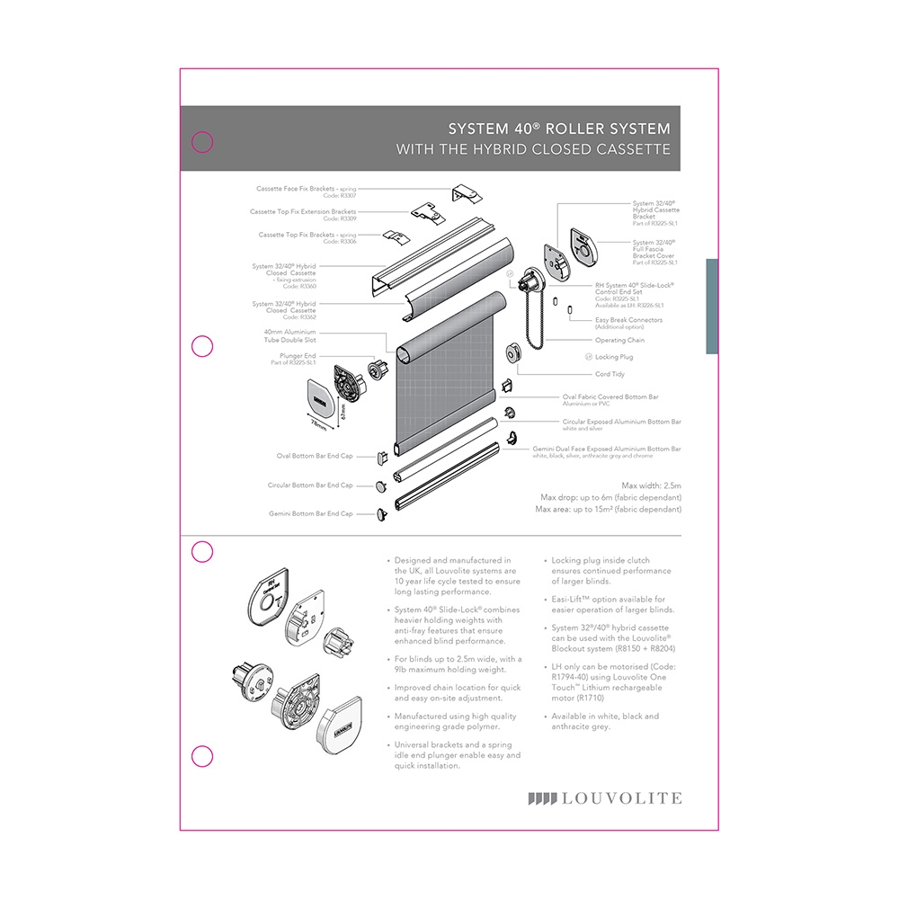 TECHNICAL SPECIFICATION - SYSTEM 40 - HYBRID CLOSED CASSETTE