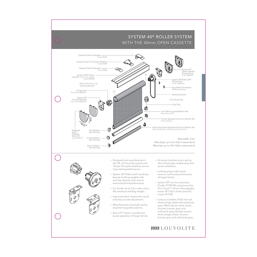 TECHNICAL SPECIFICATION - SYSTEM 40 - OPEN CASSETTE