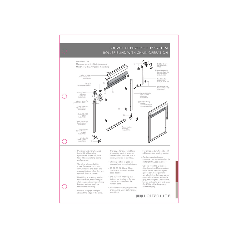 TECHNICAL SPECIFICATION - PERFECT FIT ROLLER